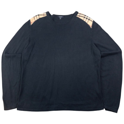 Vintage Burberry Nova Check Shoulder Patch Jumper Size M