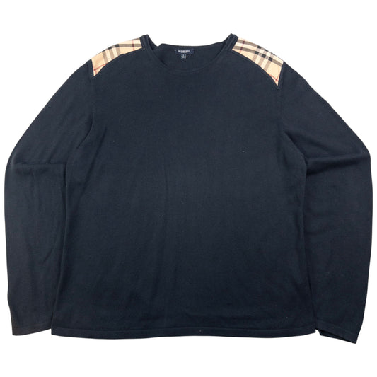 Vintage Burberry Nova Check Shoulder Patch Jumper Size M