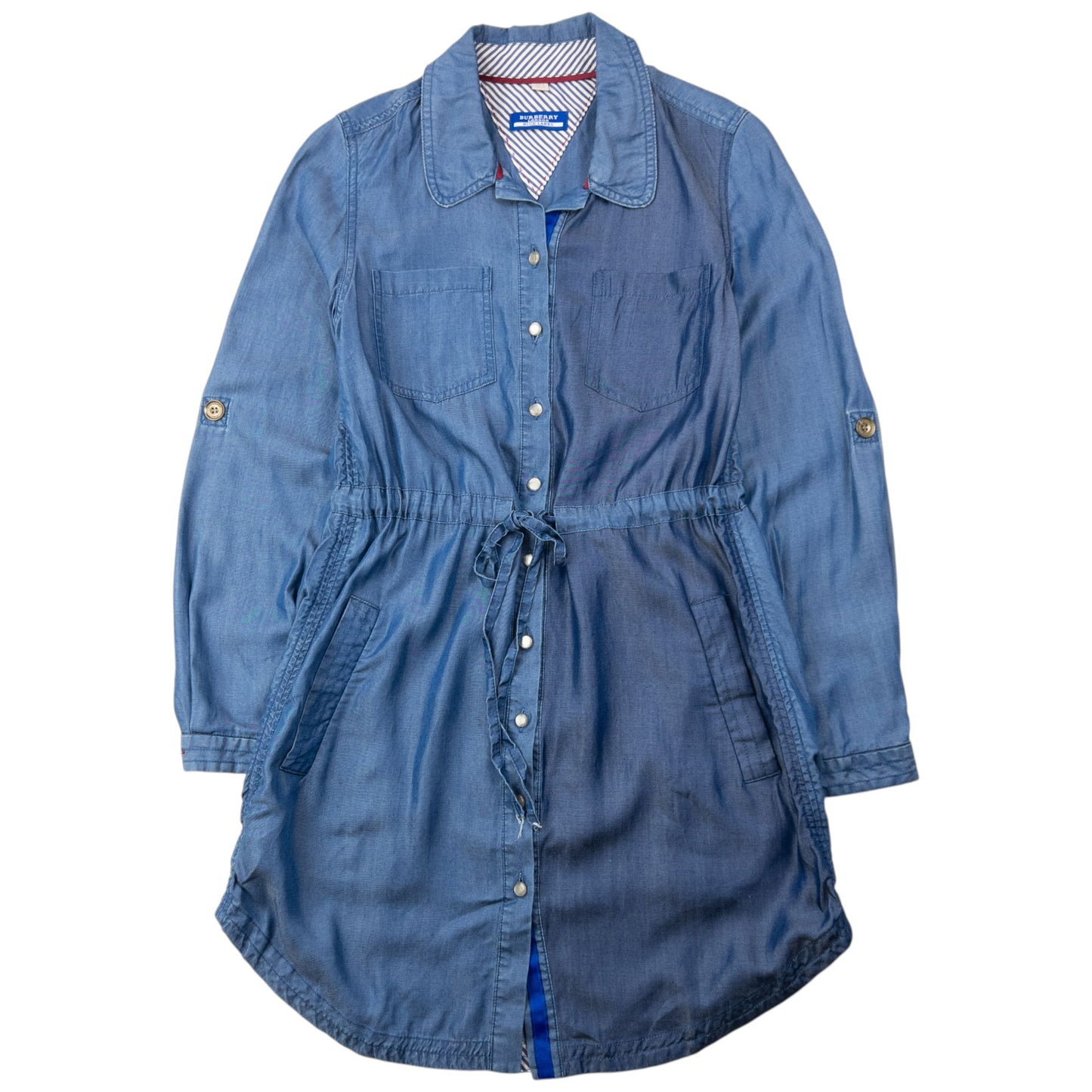 Vintage 2000s Burberry Blue Label Button Up Shirt Dress Womens Size S