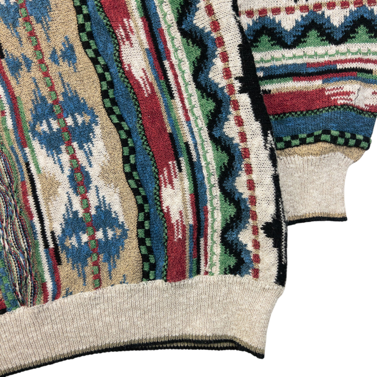 Vintage Pattern Knit Jumper Size XL