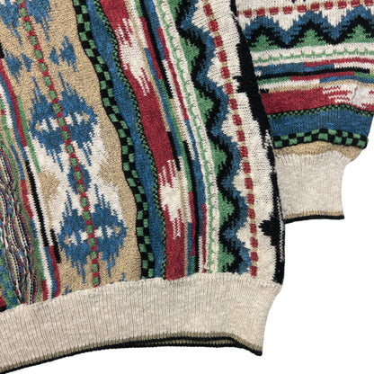 Vintage Pattern Knit Jumper Size XL
