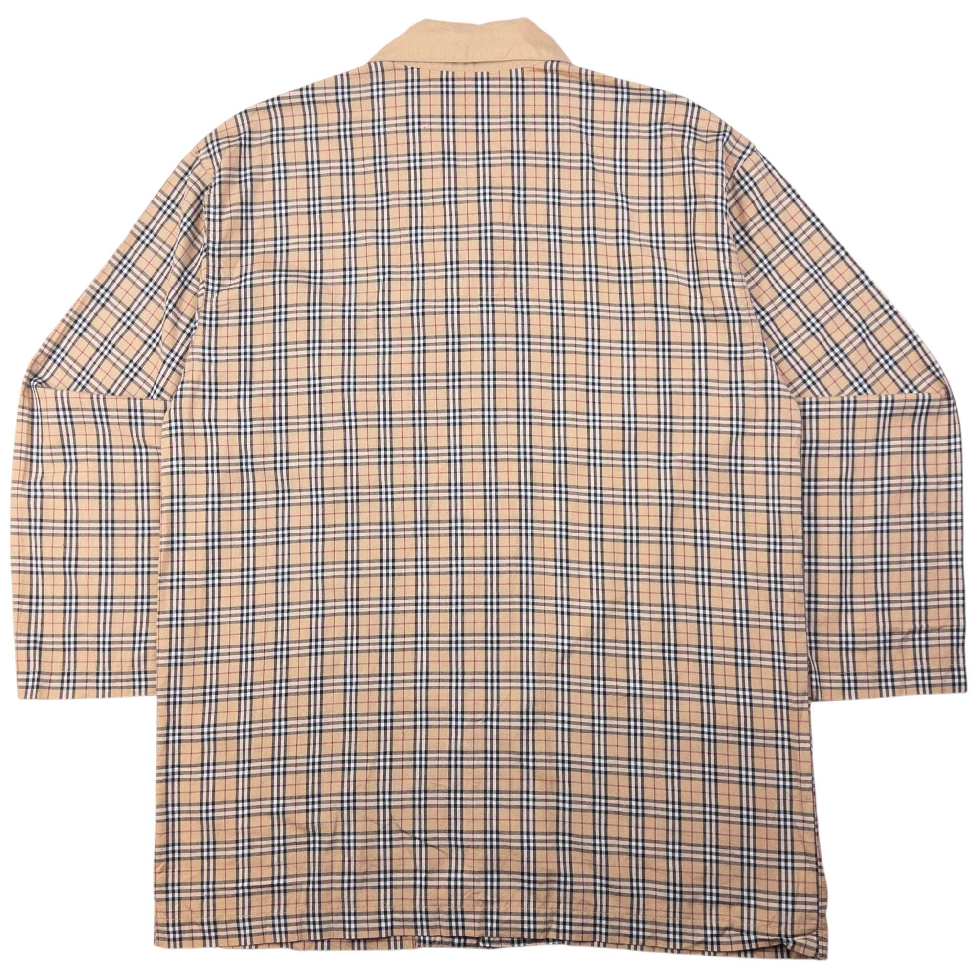 Vintage Burberry Nova Check Long Sleeve Button Up Pyjama Shirt Size M