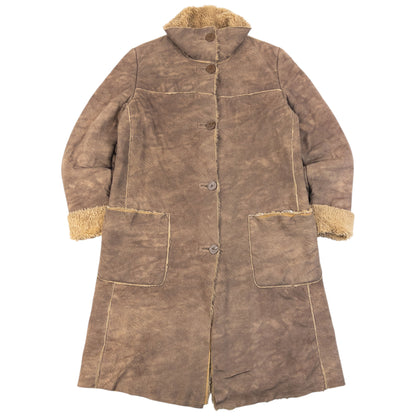 Vintage 2000s Armani Jeans Fleece Lined Jacket in brown, fleece lining shearling style