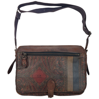 Vintage 80s CP Company Leather Paisley Crossbody Bag