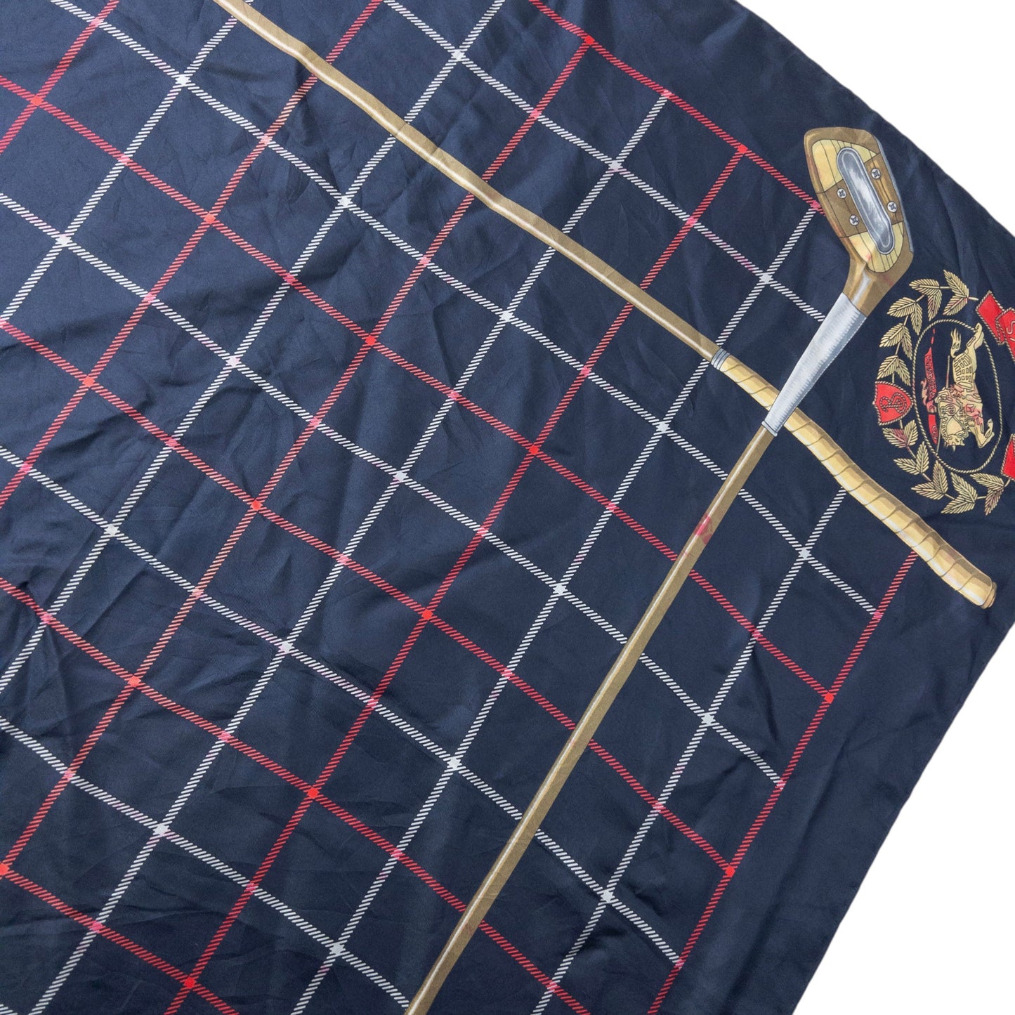 Vintage 90s Burberry Golf Club Silk Scarf