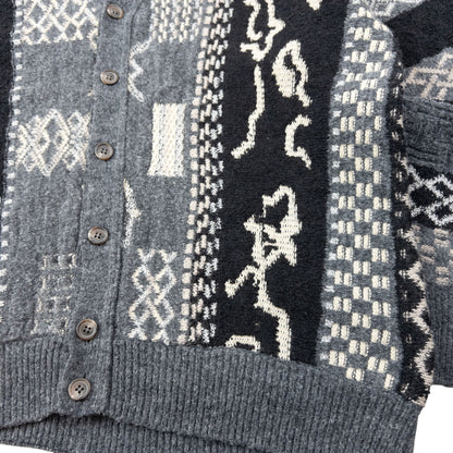 Vintage 90s Hugo Boss Pattern Wool Knit Cardigan Size L