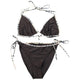 Vintage 2000s Burberry Nova Check Trim Bikini Set Womens Size XXL