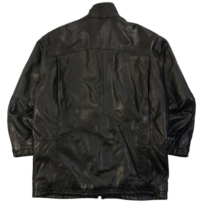 Vintage 90s Hugo Boss Zip Up Leather Jacket Size L