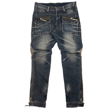Vintage PPFM Multi Zip Denim Jeans Size W32