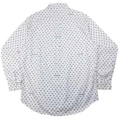 Vintage Moschino Jeans Monogram Washing Icon Button Up Shirt Size L
