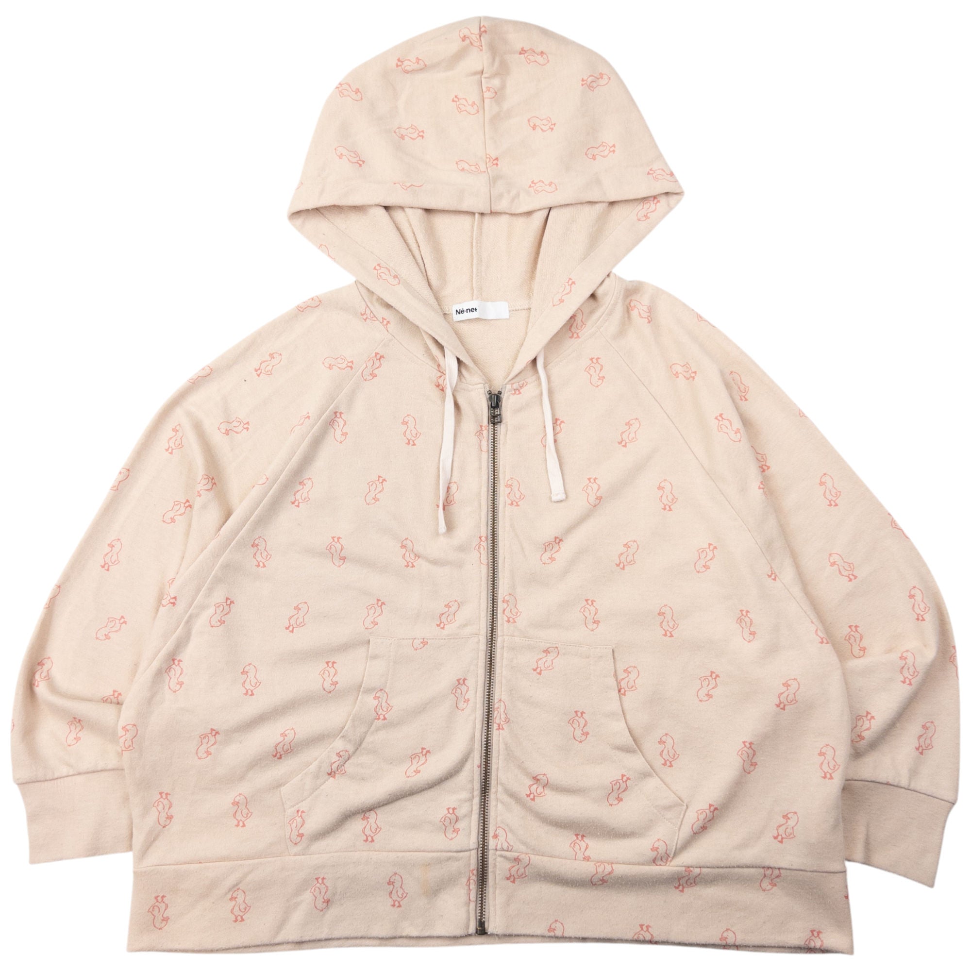 Vintage Ne-Net By Issey Miyake Duckling Pattern Zip Up Hoodie Size S