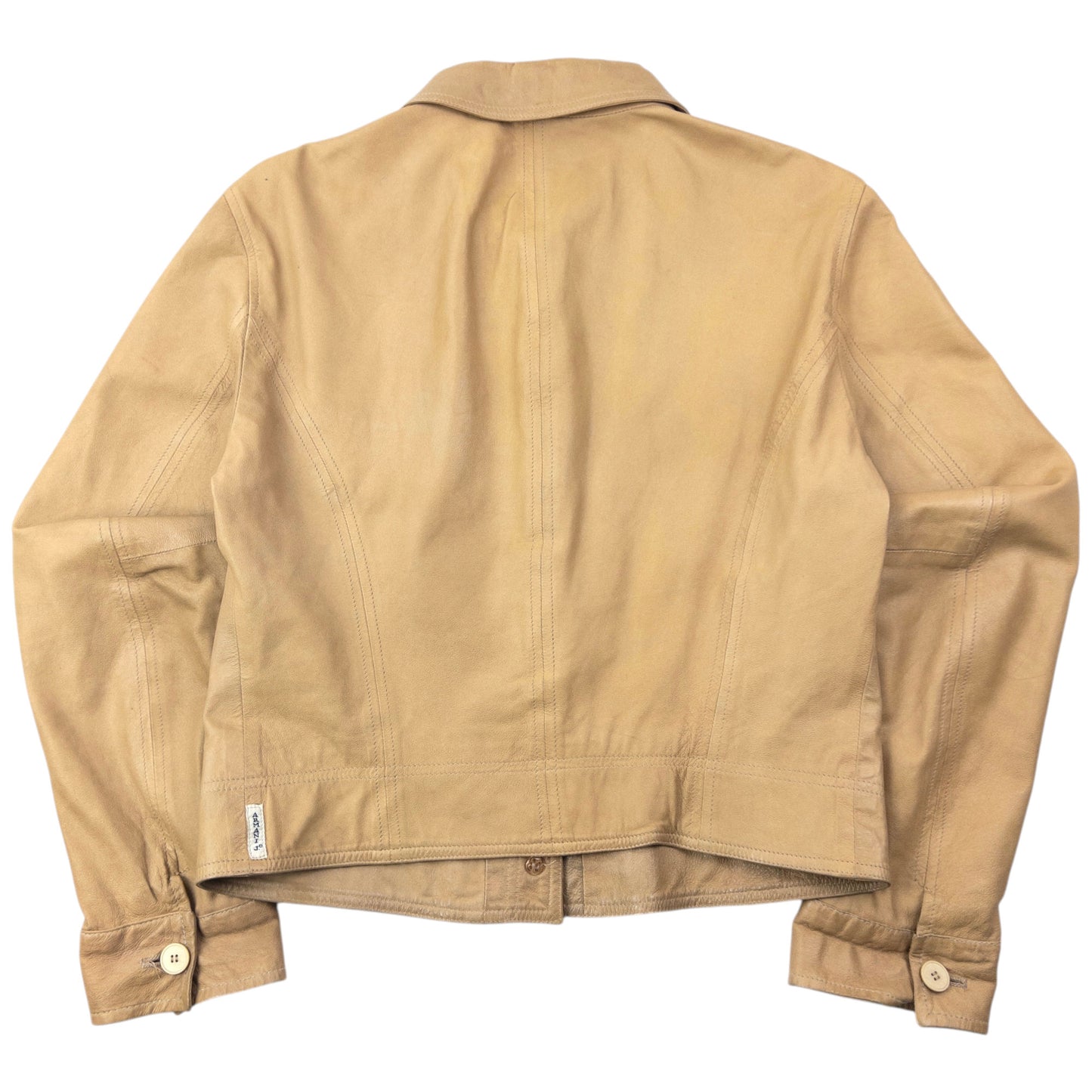 Vintage 2000s Armani Jeans Button Up Leather Jacket Womens Size M