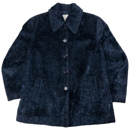 Vintage Armani Jeans Faux Fur Button Up Jacket Womens Size XL