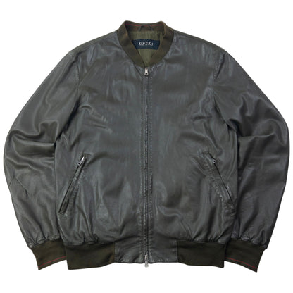 Vintage 2000s Gucci By Tom Ford Leather Bomber Jacket Size M