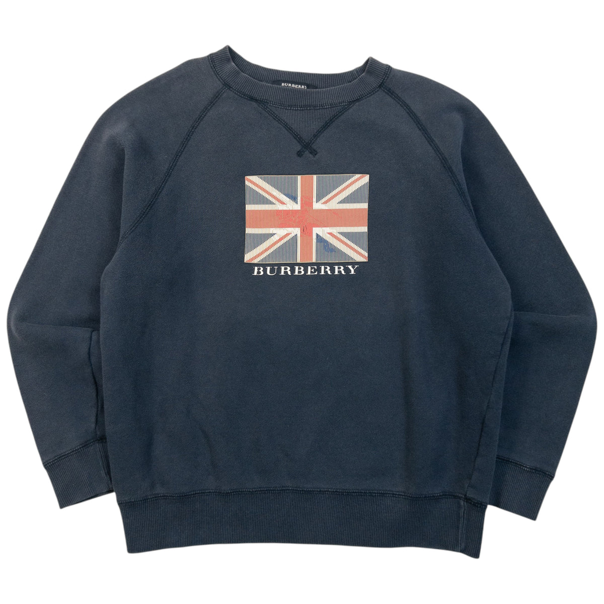 Vintage 2000s Burberry Union Jack Graphic Sweatshirt Womens Size XXS