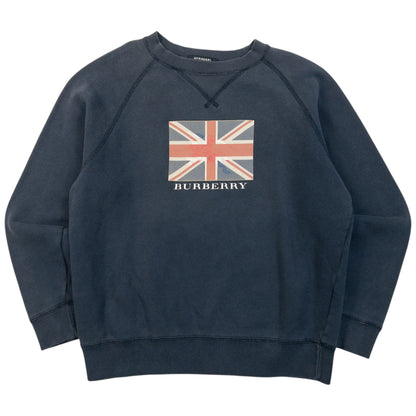 Vintage 2000s Burberry Union Jack Graphic Sweatshirt Womens Size XXS