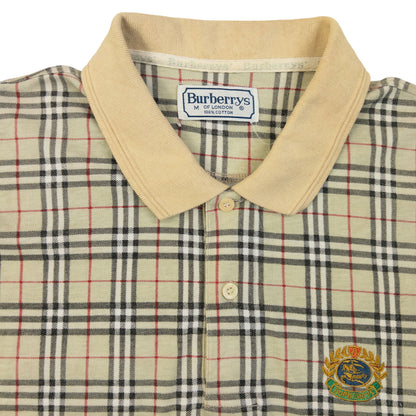 Vintage 90s Burberry Nova Check Polo Shirt Size M