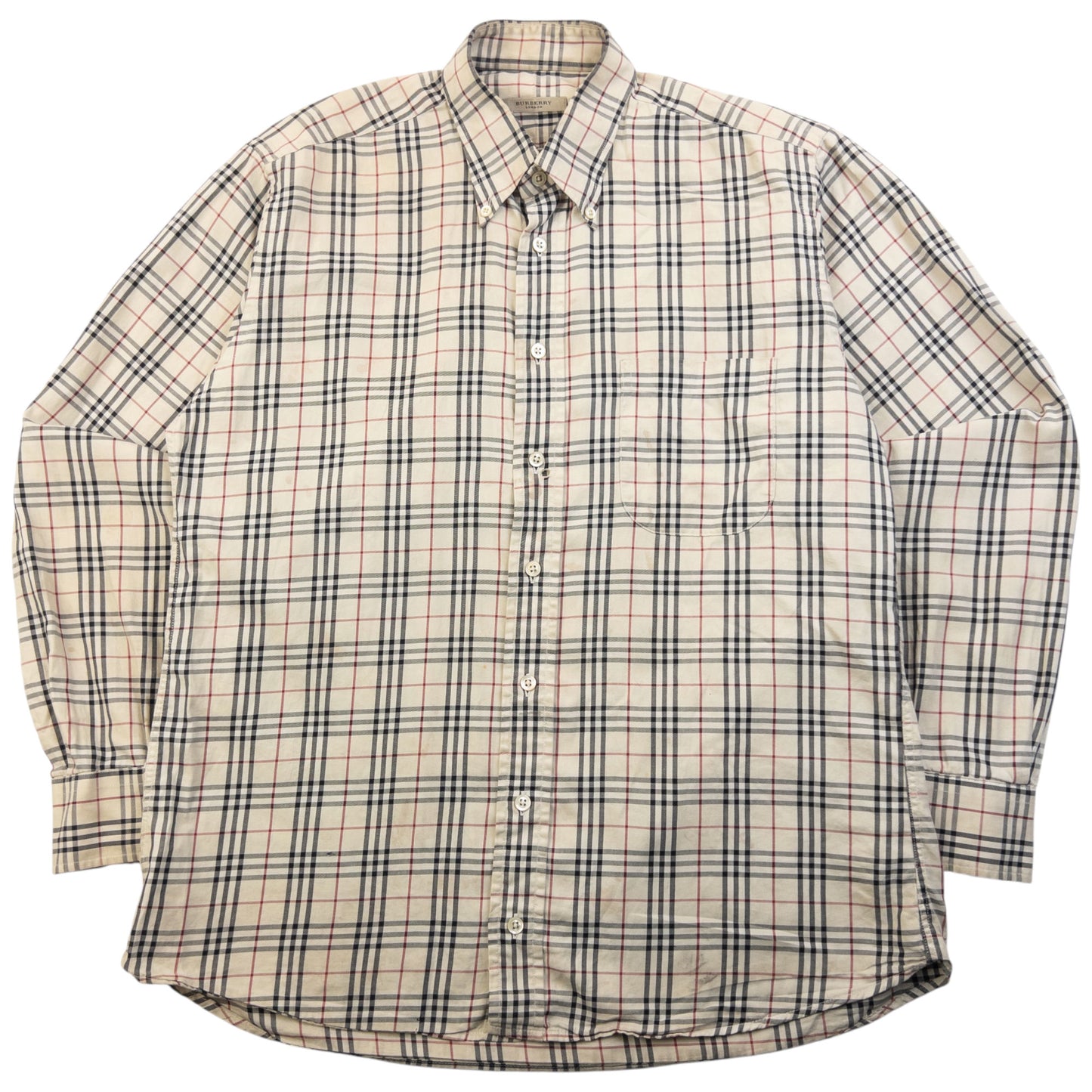Vintage Burberry Nova Check Long Sleeve Button Up Shirt Size M