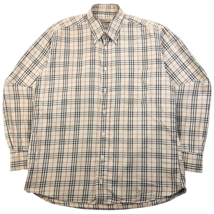 Vintage Burberry Nova Check Long Sleeve Button Up Shirt Size M