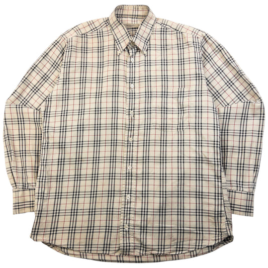 Vintage Burberry Nova Check Long Sleeve Button Up Shirt Size M