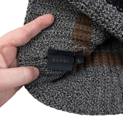 Vintage 2000s Gucci Striped Knit Bobble Hat Size L