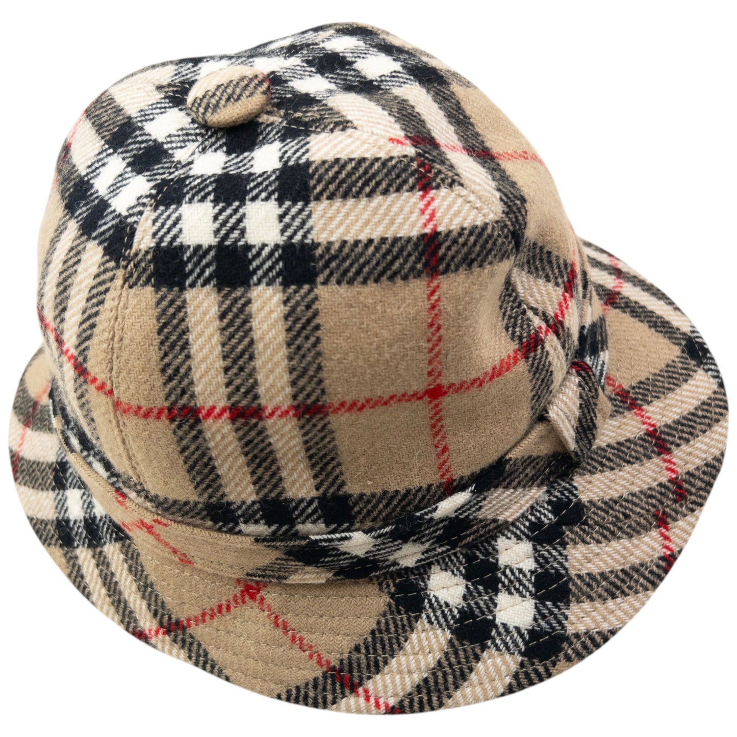 Vintage 80s Burberry Nova Check Bucket Hat Size S