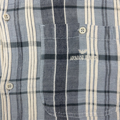 Vintage Armani Jeans Checkered Long Sleeve Button Up Shirt Size L