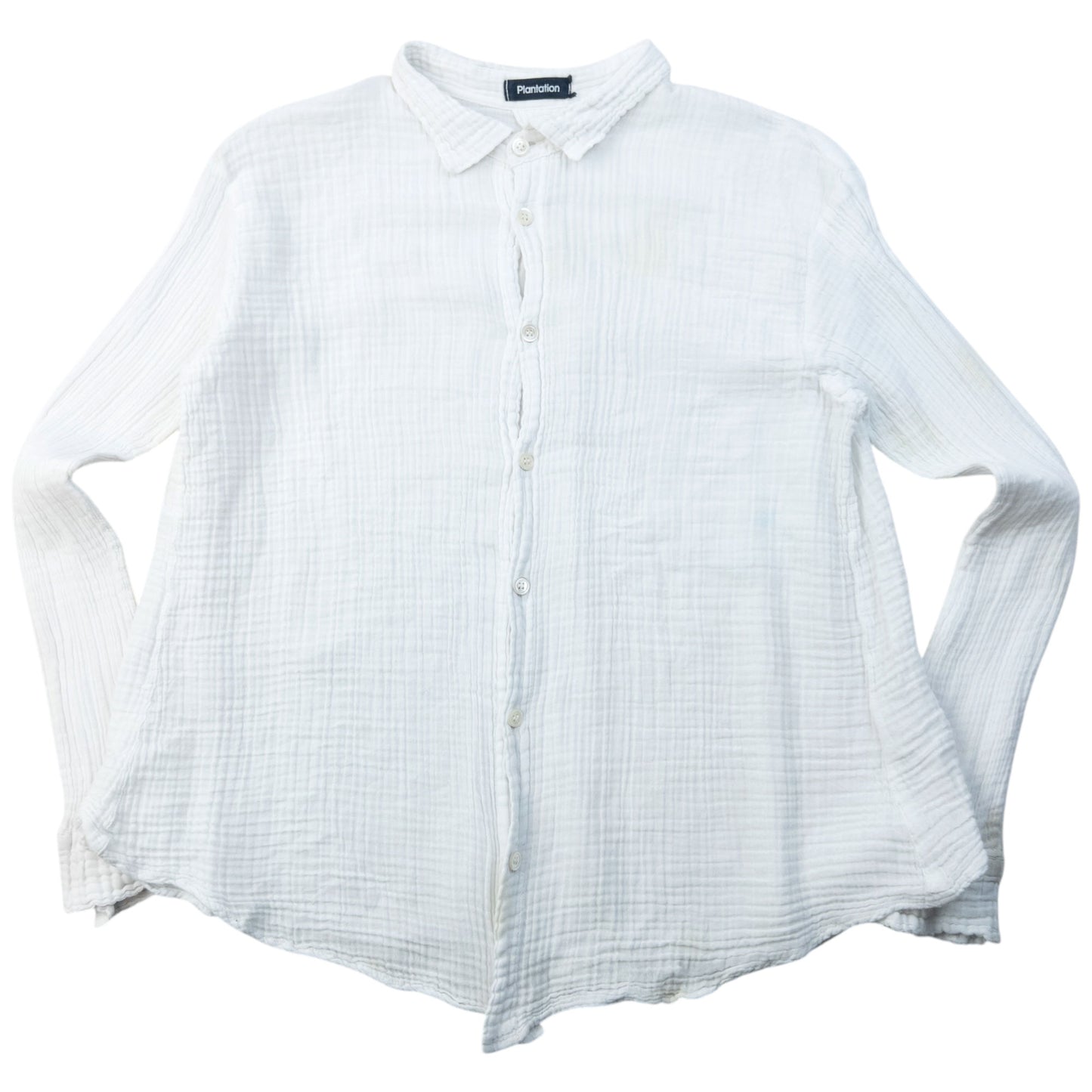Vintage 90s Plantation By Issey Miyake Crinkle Button Up Shirt Womens Size S