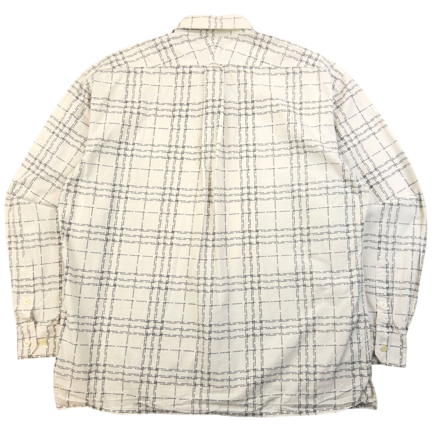 Vintage 2000s Burberry Nova Check Text Long Sleeve Button Up Shirt Size L