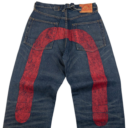 Vintage Evisu Painted Daicock Japanese Denim Jeans Size W30