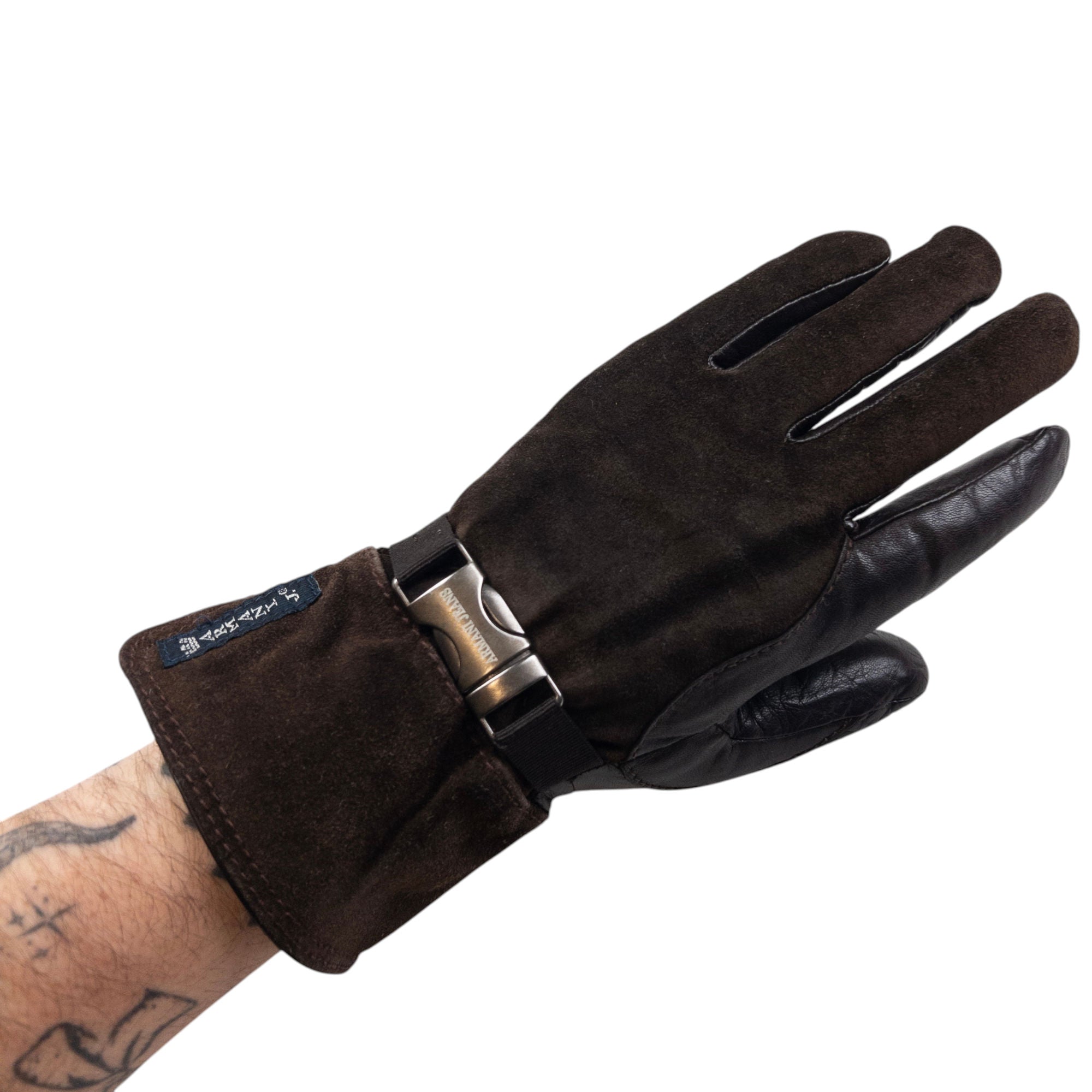 Vintage Armani Jeans Leather Suede Gloves Size M