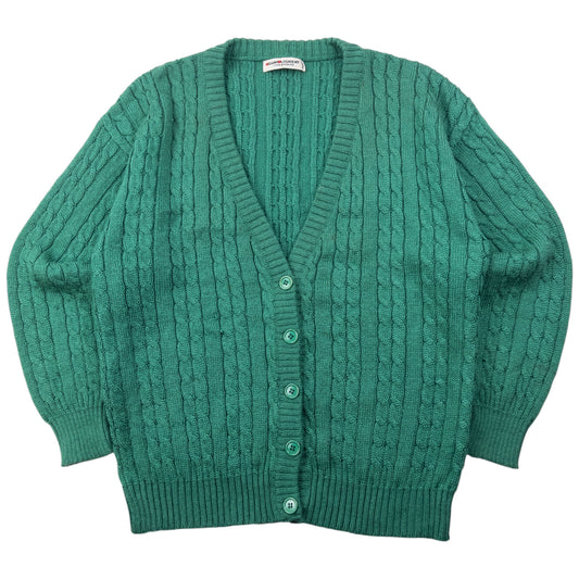 Vintage 80s Saint Laurent Rive Gauche Cable Knit Cardigan Size S