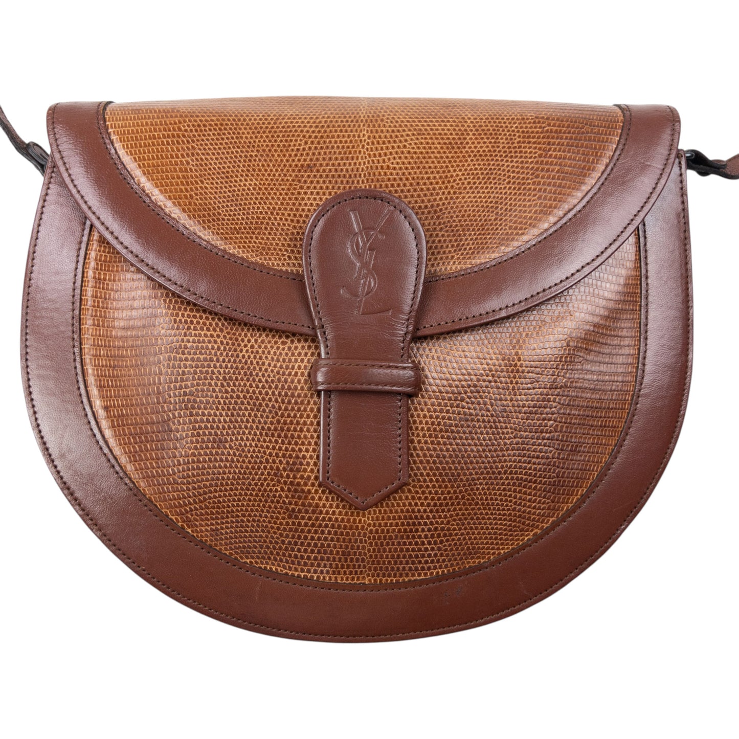 Vintage 80s YSL Yves Saint Laurent Leather Snakeskin Crossbody Bag