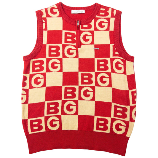 Vintage 90s Balenciaga Monogram Q Zip Sweater Vest Womens Size M