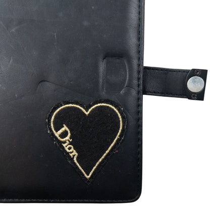 Vintage 2000s Dior Embroidered Heart Leather Notebook