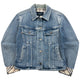 Vintage 2000s Burberry Nova Check Cuff Denim Jacket Womens Size XS
