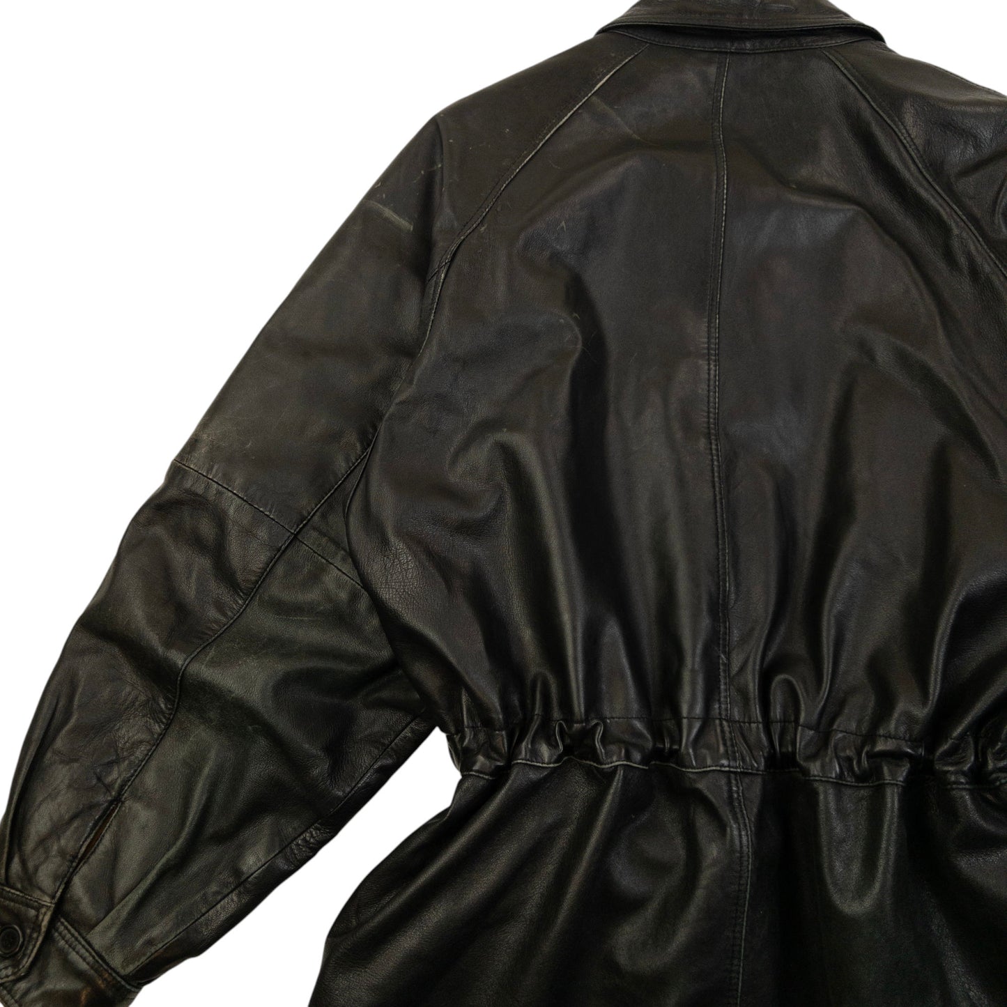 Vintage 90s Burberry Nova Check Lined Leather Jacket Size M