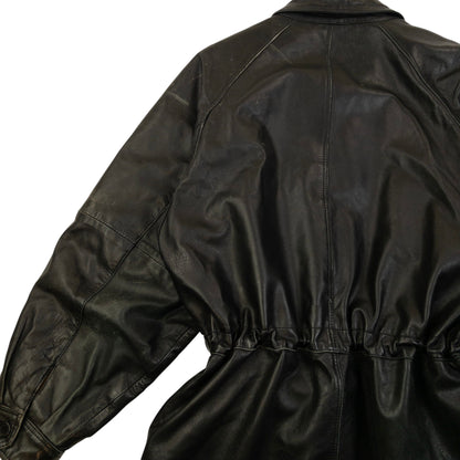 Vintage 90s Burberry Nova Check Lined Leather Jacket Size M