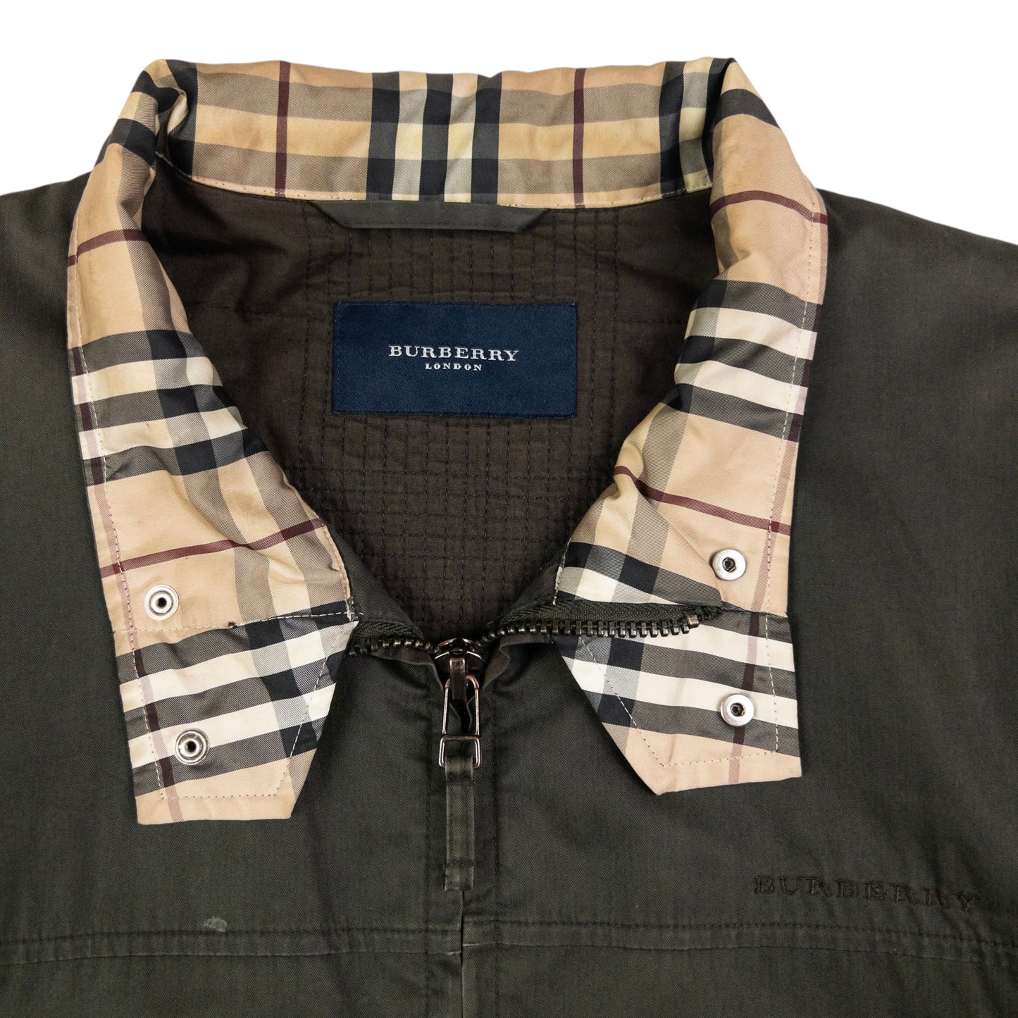 Vintage Burberry Nova Check Collar Zip Up Jacket Size XL