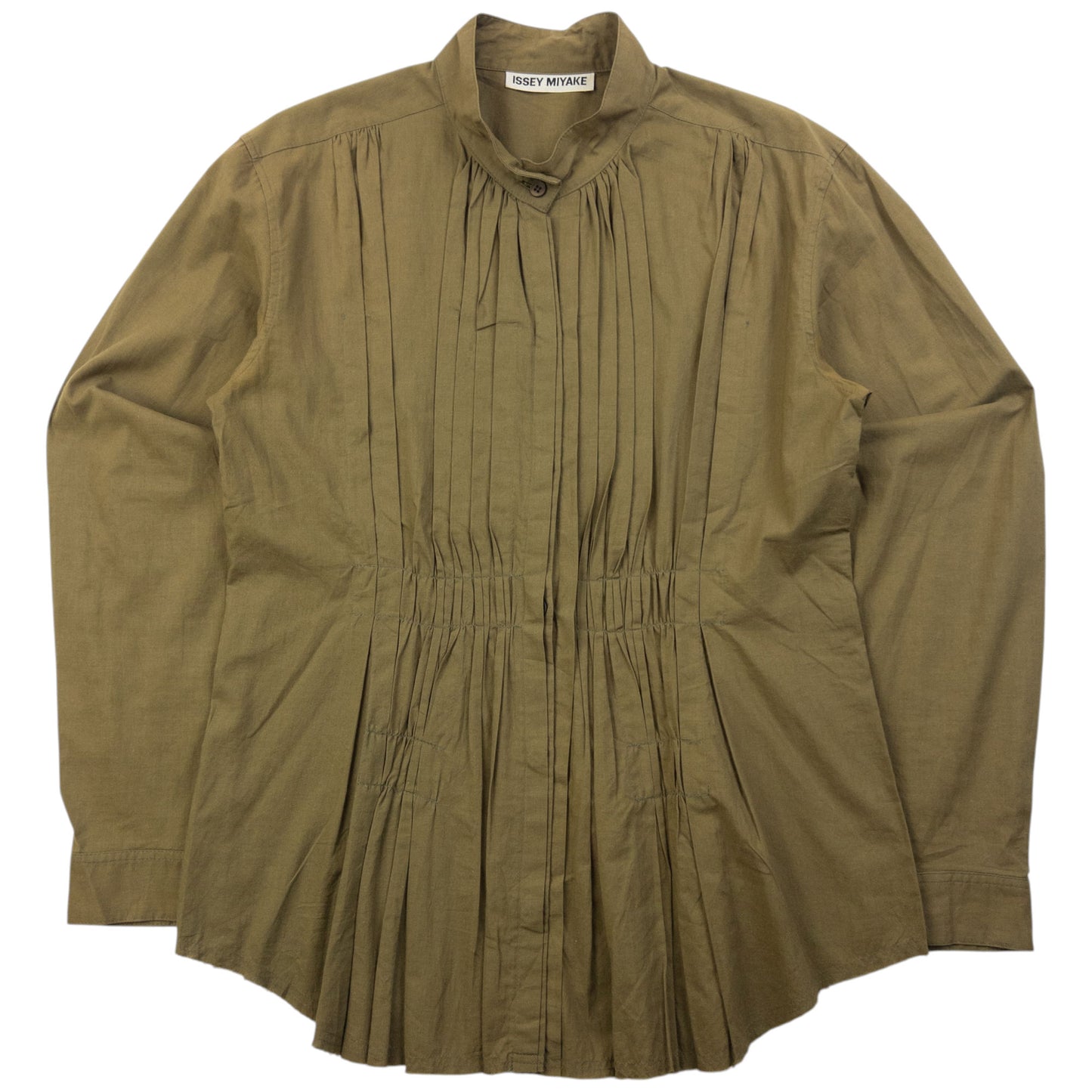 Vintage 90s Issey Miyake Pleated Long Sleeve Button Up Shirt Womens Size S