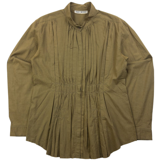 Vintage 90s Issey Miyake Pleated Long Sleeve Button Up Shirt Womens Size S