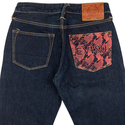 Vintage Evisu Fish Print Japanese Denim Jeans Size W28