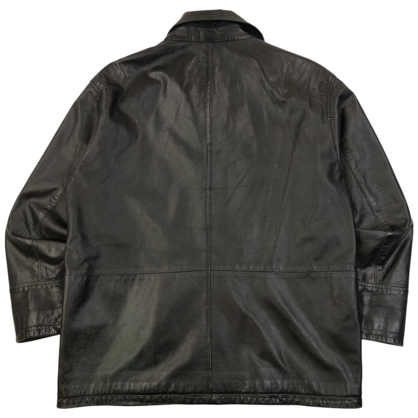 Vintage 2000s Burberry Nova Check Lined Leather Jacket Size M