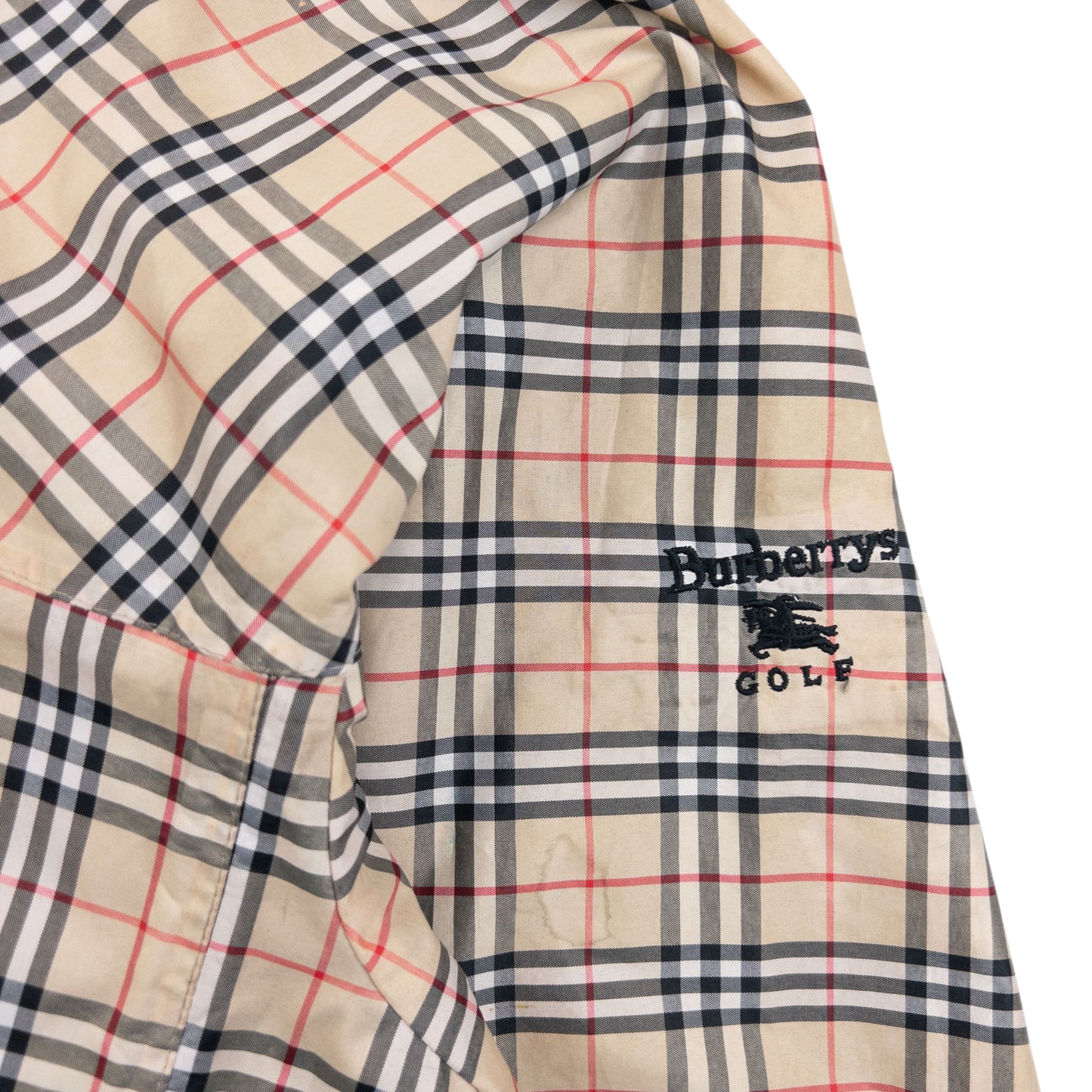 Vintage 90s Burberry Golf Nova Check Packable Jacket Size XL