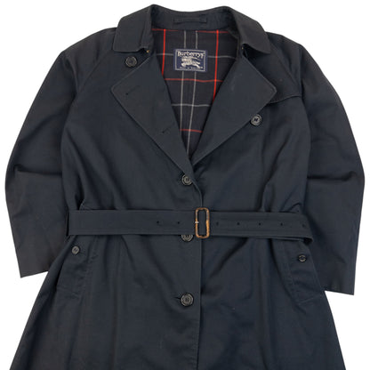 Vintage 90S Burberry Nova Check Lined Belt Waist Trench Jacket Womens Size XL