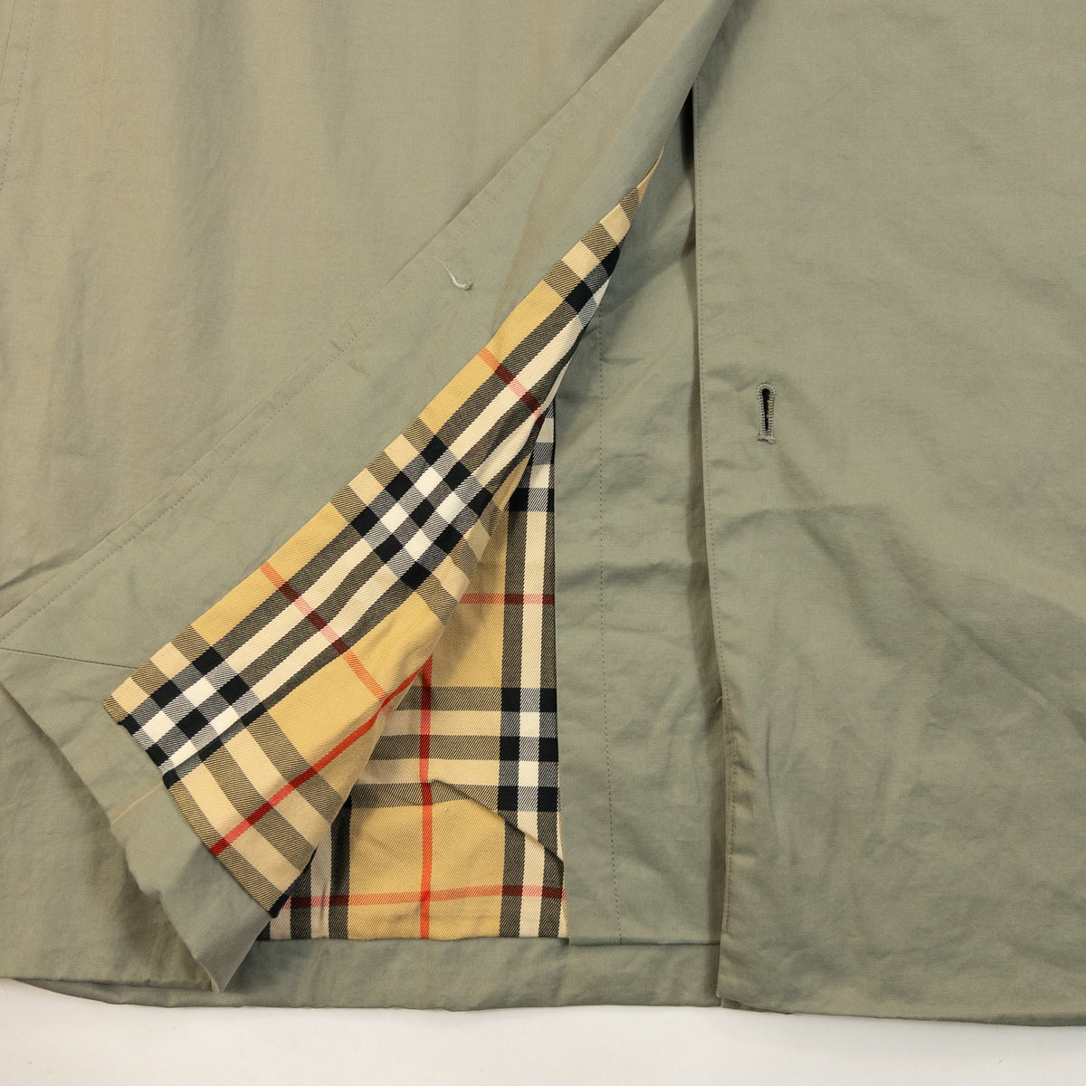 Vintage 80s Burberry Nova Check Lined Trench Jacket Size L