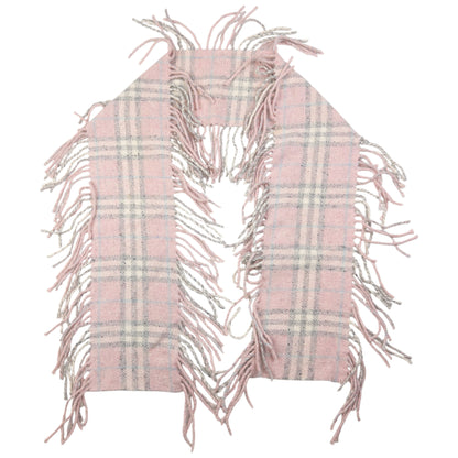Vintage Burberry Nova Check Tassel Trim Knit Scarf