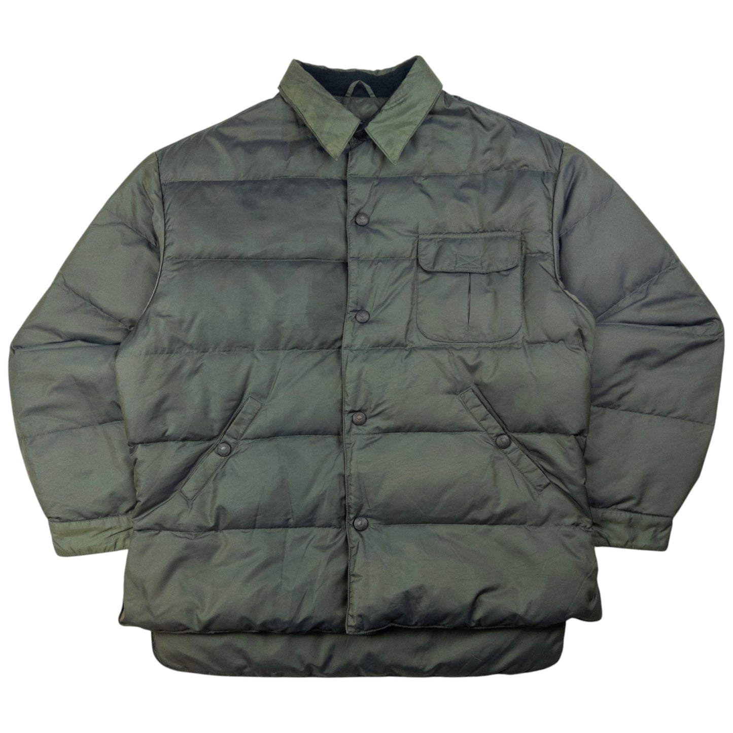 Vintage Armani Jeans Button Up Puffer Jacket Size L