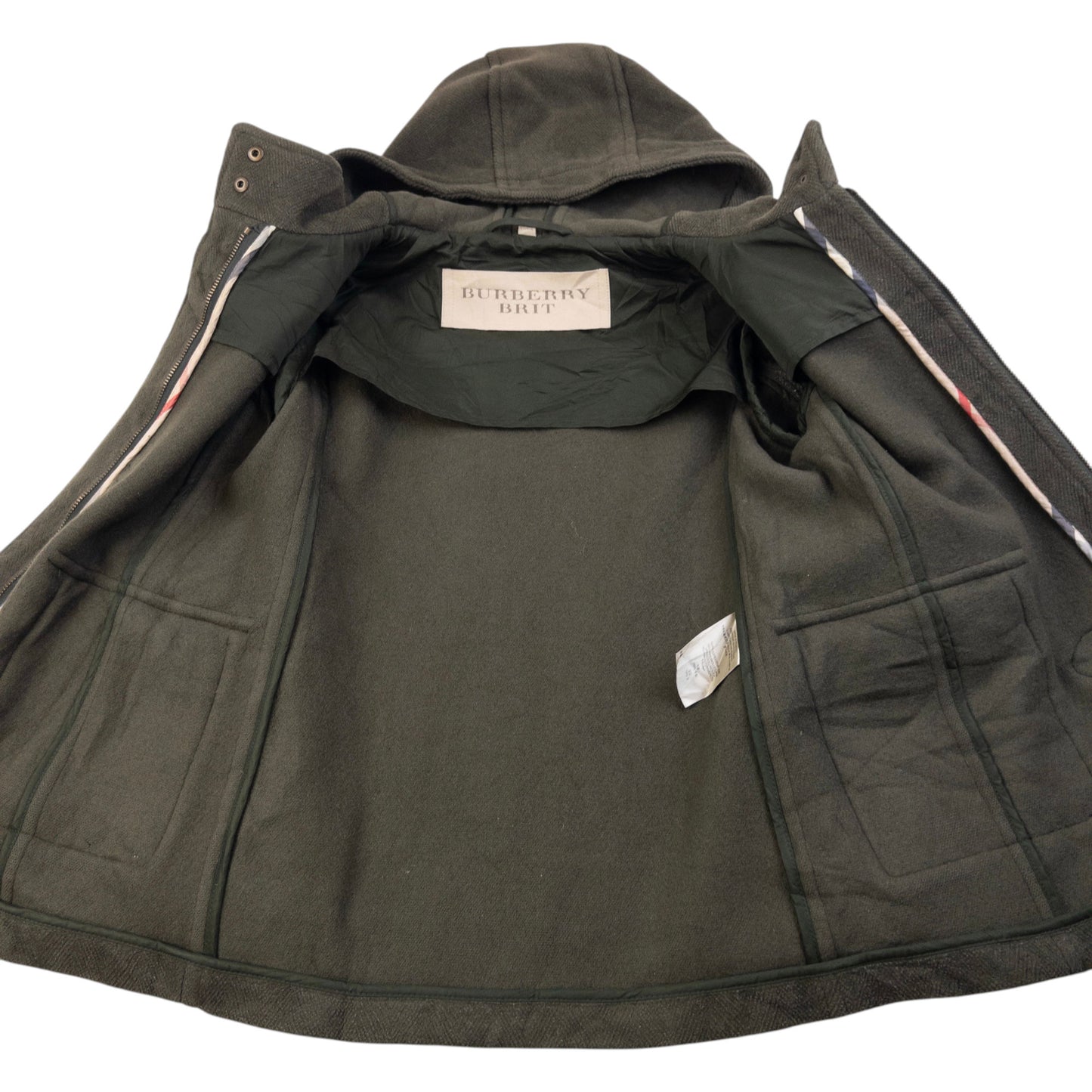 Vintage Burberry Brit Wool Duffle Jacket Womens Size S