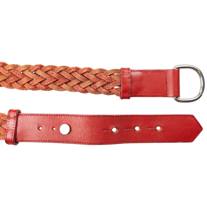 Vintage 90s Burberry Braided Leather Belt Size W28